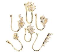 HEALEEP 6 pièces Clip Nose Rings Adjustable Nose Cuff With Heart Star Moon Shapes For Women And Men