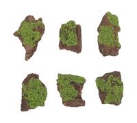 HEALEEP 6 Pièces Décor Miniature en Écorce et Mousse Artificielle | Aquarium et Mini Jardins, Entretien Facile, Usage Polyvalent, Design Robuste, pour Compositions Végétales et Loisirs Créatifs