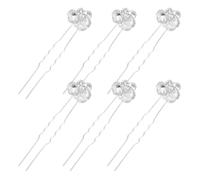 HEALEEP 6 Pièces Épingle à Cheveux de Mariée en Cristaux Argentés en Alliage, Décoration Capillaire Scintillante, Facile à Porter pour Occasions Spéciales et Danses