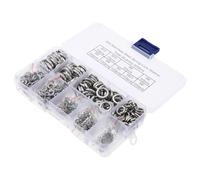 HEALEEP 600pcs Rondelles Élastiques Acier Inoxydable Kit Assortiment de Rondelles Plates et Fendues Anti-vibrations Prévention du Desserrage pour Usage Industriel