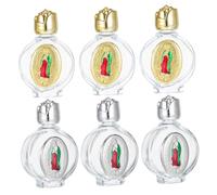 HEALEEP 6pièces Bouteille Eau Bénite Verre Lot de Récipient Eau Catholique avec Bouchon pour Église Communion Maison Mariage Baptême Décoration