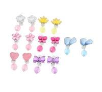 HEALEEP 7 Paires Boucles Oreilles Clip pour Garçon Fille Pendentifs Oreilles à Motifs de Dessins Animés Bijoux sans Percer pour Filles