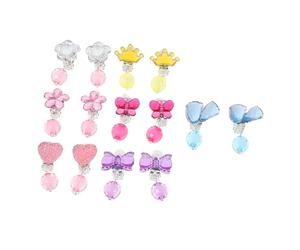 HEALEEP 7 Paires Boucles Oreilles Clip pour Garçon Fille Pendentifs Oreilles à Motifs de Dessins Animés Bijoux sans Percer pour Filles
