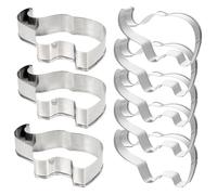 HEALEEP 8 Pièces Emporte-pièces Éléphant en Acier Inoxydable Prise Confortable pour Moule à Biscuits Argenté, Pâtisserie et Projets DIY