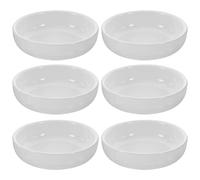 HEALEEP Assiettes à Sauce et Compatible Lave-vaisselle en Céramique Blanche Lot de 6 Plat Rond 8×2,5 Cm, Facile à Transporter pour Barbecue et Camping