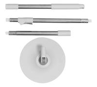 HEALEEP Balai Rotatif Ménager 1 Pièce Tête Ronde en Microfibre Absorbante, Manche Droit Gris Blanc, Balai de Séparation des Eaux Usées pour Nettoyage Parquet Salle de Bain et Carrelage