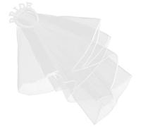 HEALEEP Bandeau de Mariée Blanc Voile Décoré de Perles en Tissu et Abs, Accessoire Multifonctionnel pour Coiffure de Mariage et Fêtes Entre Célibataires