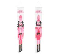 HEALEEP Bannière de Porte à Motif Casse-Noisette Noël 1 Paire Décorations Suspendues de Noël Festives pour Intérieur Bannières Décoratives de Porte pour Maison Bureau et Commerces