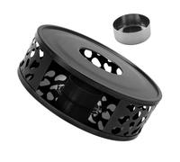 HEALEEP Base Chauffante pour Théière Acier Inoxydable avec Porte-Bougie Et Design Raffiné