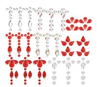 HEALEEP Bijoux de Visage Autocollants pour Festival Femme, 7 Feuilles de Diamants en Verre, Décoration Faciale Temporaire pour Fêtes et Day Of The Dead