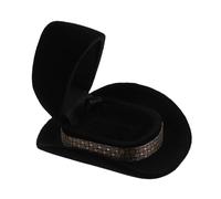 HEALEEP Boîte à Bijoux Chapeau Cowboy Western Velours Rangement Élégant pour Bagues Colliers et Boucles Doreilles Coffret Décoratif Noir pour Cérémonie et Fiançailles