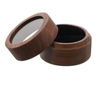 HEALEEP Boîte à Bijoux Ronde en Acrylique et Bois Mousse et Tissu, Élégante et Facile à Transporter, pour Rangement Bagues Fiançailles et Décorations Romantiques