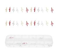 HEALEEP Boîte de Breloques pour Nail Art en Alliage Forme Serpent, 60 Pièces, Accessoires DIY Manucure, Variété de Choix et Organisation Pratique Plusieurs styles