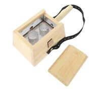 HEALEEP Boîte de Moxibustion en Bois Double Pilier, Porte-moxa en Fer Anti-brûlure sans Peinture, Outil de Massage Corporel Léger et Portable pour Soins du Corps à Domicile Voyage