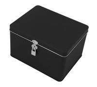 HEALEEP Boîte De Rangement En Fer-blanc 230x180x140mm Avec Serrure, Boîte Métallique Noire Sécurisée, Organisation Maison, Coffre De Stockage Polyvalent Pour Objets Personnels,