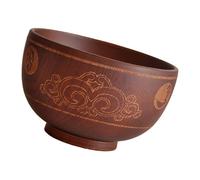 HEALEEP Bol Artisanal Sculpté en Bois Poli Lisse Finition Souple des Bords pour Maison et Hôtel, Bol à Riz Délicat Style Traditionnel Tibétain