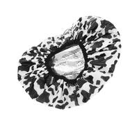 HEALEEP Bonnet de Soin Capillaire Auto-chauffant en Feuille D'aluminium, Double Couche Imperméable, Taille Unique pour Cheveux Longs, Réutilisable, Élastique, pour Bain, et Spa, Noir