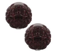 HEALEEP Boules de Massage en Bois Sculptées de Lionceau, Paire pour Renforcement des Mains et Soulagement du Stress, Outil de Massage Artisanal Chinois pour Bureau ou Études