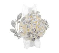 HEALEEP Bracelet de Poignet Floral pour Mariage avec Strass Corsage Élégant Soie et Perles comme Accessoire pour Mariée ou Demoiselle Lors de et Design Unique et Confortable