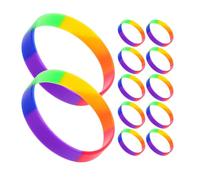 HEALEEP Bracelets en Silicone Arc-en-ciel 42pcs pour Festival Pride Month, Accessoire Polyvalent et Agréable Toucher, pour Décorations de Fête et Célébrations Lgbt