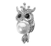 HEALEEP Broche Chouette en Alliage Or Perles, Accessoire Féminin Mignon et Résistant pour Tenue Décontractée ou Événements en Soirée