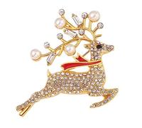 HEALEEP Broche de Noël Élan Accessoire de Décoration pour Vêtements Sacs Chapeaux Etc