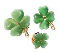 HEALEEP Broches Légères en Alliage Forme Feuille Trèfle 3pcs, Petites Épingles de Revers Délicatement Conçues pour Diverses Occasions et Vêtements