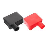 HEALEEP Cache-bornes de Batterie Automobile en Silicone Souple, Paire Rouge et Noir, Couvre-contacts Isolant pour Bornes Carrées, Protection Anti-corrosion pour Camping-car et Voiture,