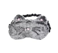 HEALEEP Cache-œil en Peluche Noir Style Chat pour Dormir, Masque de Sommeil Confortable et Facile à Nettoyer, pour Fêtes et Présents pour Filles