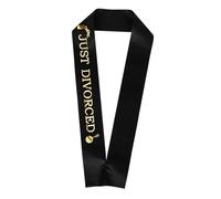 HEALEEP Ceinture De Fête 5 Pièces Écharpe En Satin Noir Et Doré Décorations Pour Femmes Divorcées Accessoires De Fête Élégants Pour Enterrements De Vie De Jeune Fille Et Soirées à Thème