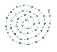 HEALEEP Chaînes à maillons en cuivre contre le mauvais œil, breloques en forme de cœur contre le mauvais œil, chaînes à perles en cuivre pour la fabrication de colliers ras du cou, bracelets,