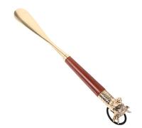 HEALEEP Chausse-pied Portable en Alliage Solide et Bois Décoration Vache Dorée, Long 32 Cm, Réduit la Fatigue du Dos, pour Bottes et Talons Hauts