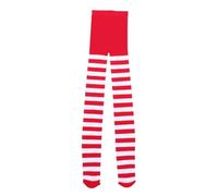 HEALEEP Collants Femme Rouge et Blanc Rayés Leggings Stretch Confortables Mi avec Effet pour Fêtes et Costumes de