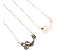 HEALEEP Colliers de Couple Pendentifs Poisson Koï Tai Chi Ensemble de 2 Bijoux D'amitié Présent Romantique pour Homme et Femme pour Usage Quotidien et Sorties