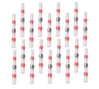 HEALEEP Connecteurs Bout à Bout Isolés Rouges 150 Pièces 22-18 Awg En Pe Et Étain, Manchons à Souder Étanches Pour Câblage Automobile, Nautique Et Industriel