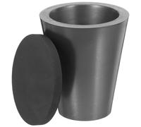 HEALEEP Creuset en Graphite Rond 52×65 Mm avec Couvercle, Petit Creuset de Fusion Haute Température pour Bijoux, Aluminium, Cuivre, Kit de Fusion Métal, Fonderie Laboratoire, Pot