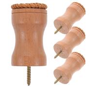 HEALEEP Crochet Mural en Rotin Tressé 4 Pcs 35 CM Crochet Décoratif Multifonction pour Clés et Serviettes Patère Murale pour Porte Salle de Bain Rangement Pratique pour Maison et