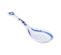 HEALEEP Cuillère à Soupe en Céramique Style Chinois Bleu et Blanc, Grosse Taille Long Manche, Cuillère Asiatique Cuisine et Service, Accessoire Traditionnel pour Maison et Restaurant, 1