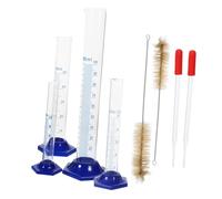HEALEEP Cylindre Gradué Verre Éprouvette Doseuse Pour Liquide Avec Brosse De Nettoyage Pour Éprouvette