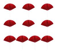 HEALEEP Décoration de Gâteau pour Anniversaire 10 Pics en Papier Rouge D'éventail, Léger et Élégant pour Créer une Ambiance Festive en Fête D'anniversaire