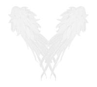HEALEEP Écussons D’ailes Brodés, Appliques Décoratives Aile D’ange, Polyester, Blanc, Petit Format, pour Jupe et Loisirs Créatifs DIY