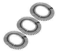 HEALEEP Ensemble de 3 Barrettes à Cheveux Noires en Plastique Solide, Peigne à Ressort Circulaire Extensible pour Discipliner les Cheveux, Coiffure Quotidienne