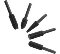HEALEEP Ensemble de 5 Embouts Rotatifs en Acier pour Outil Rotatif, Jeu de Limes Profilées Noires pour Travail du Bois, Métal Tendre et Plastique, Kit Professionnel D’affûtage et
