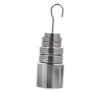 HEALEEP Ensemble de Poids et Support en Métal Argenté à Fentes avec Fonction de Calibration et Détermination de Masse pour Expérimentation en Laboratoire