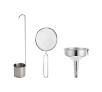 HEALEEP Entonnoir Inox Multifonction 8 Cm Antirouille Tamis Fil Métallique et Cuillère 25 Ml pour Transfert Précis D’huile et Vin, Ustensile Compact et Résistant Usage Domestique