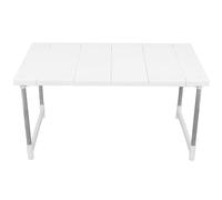 HEALEEP Étagère Cuisine Extensible Blanche en PP et Acier Inoxydable Crochets, Réglable et Facile à Entretenir pour Organiser Bouteilles D'assaisonnement et Grille