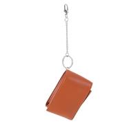 HEALEEP Étui à Rouge à Lèvres de Voyage Marron Foncé en PU avec Miroir Intégré, Trousse Compacte et Portable, Organisateur Cosmétique Résistant aux Rayures pour Maquillage et Retouches