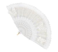 HEALEEP Éventail Pliant Design Compact et Facile à en Dentelle Vintage Blanc et Accessoires Élégants pour Femme pour Décoration Mariage