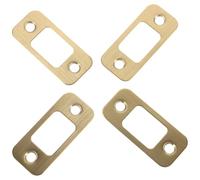 HEALEEP Gâches de Pêne Dormant Dorées Lot de 4 Plaques en Acier Inoxydable pour Portes Extérieures Solution de Renforcement Compatible Verrous Variés