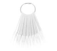 HEALEEP Jeu de 2 Palettes Éventail 40 Bâtonnets de Présentation pour Ongles Blancs, Anneaux en Fer Pointus, Conseils pour Manucure et Nail Art, Outil Pratique pour Entraînement